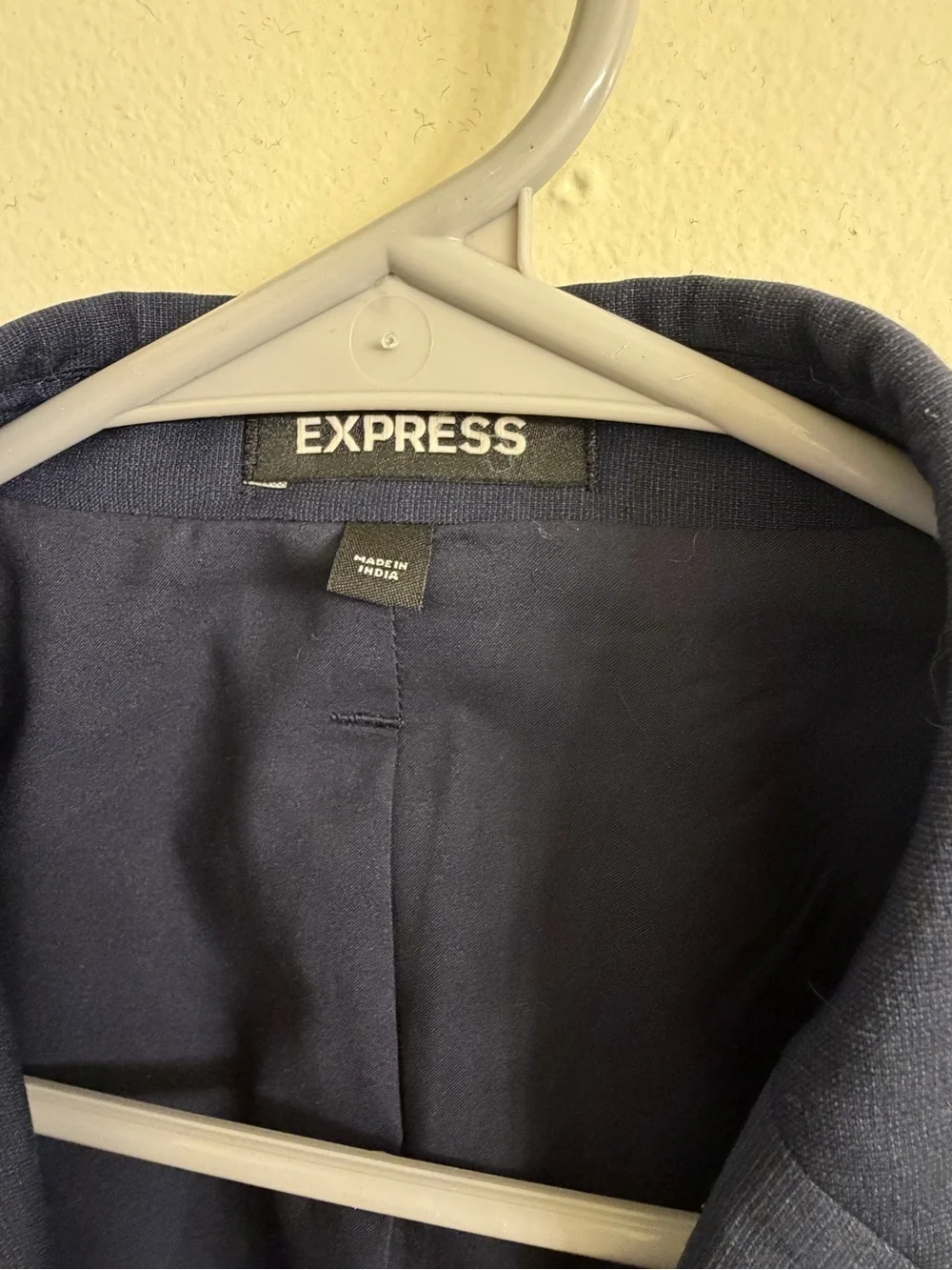 Express Men's Dark Navy Single-Breasted Two-Button Suit Jacket and Pants